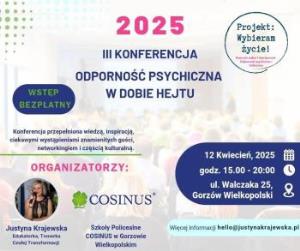 Ruszają zapisy na III Konferencję „Odporność psychiczna w dobie hejtu”